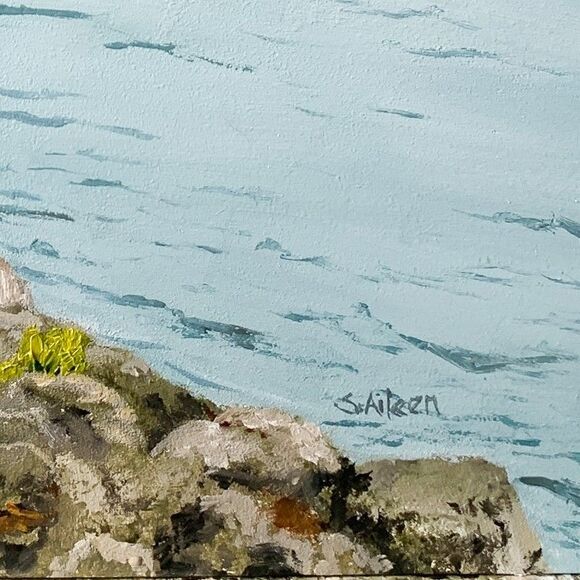 Original Oil Landscape Painting Autumn Landscape Acadia Jordan Pond Signed 8x10" - Picture 3 of 7